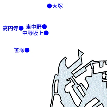 首都圏駅商圏1人世帯数トップ5マップ