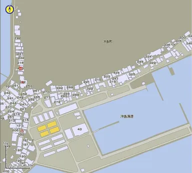 【地図サンプル】琵琶湖　沖島町周辺の詳細地図