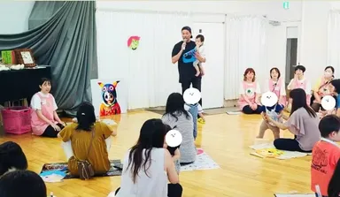 親子でアートなはみがき教室の様子