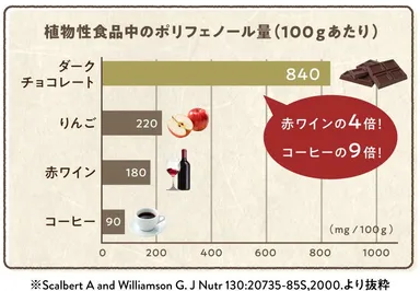 植物性食品中のポリフェノール量