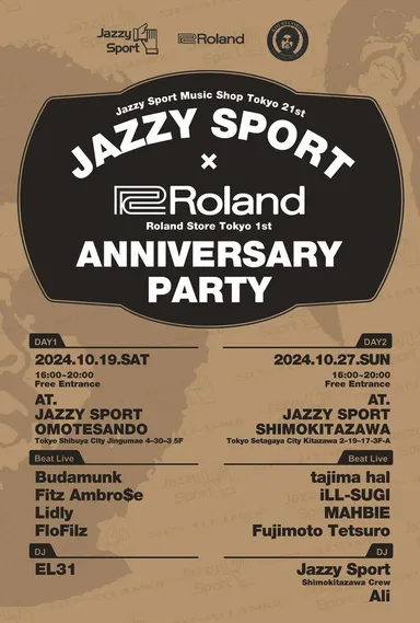 「Roland Store Tokyo 1st Anniversary Party」フライヤー・デザイン