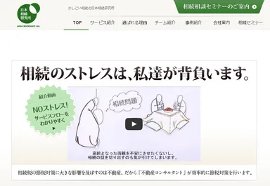 日本相続研究所　WebサイトTOP画面