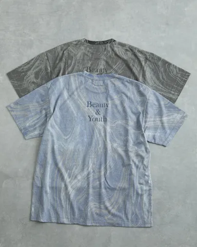 マーブルTシャツ(半袖)　バックプリント