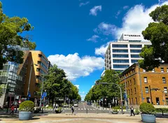 神奈川県住宅供給公社本社ビルと日本大通り