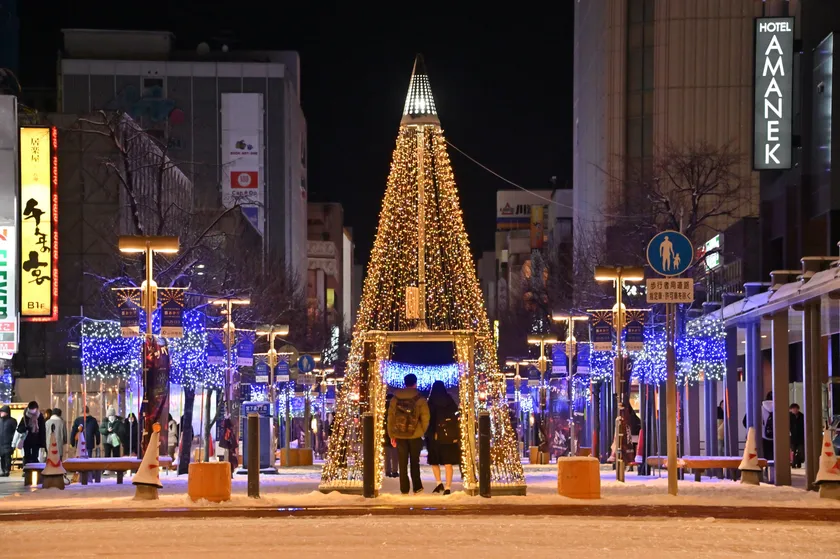 JR旭川駅前 モニュメントイルミネーション