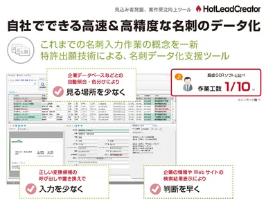 HotLeadCreator：自社でできる高速＆高精度な名刺のデータ化