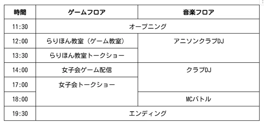 スケジュール表