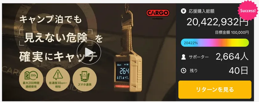 応援購入総額2,000万円突破