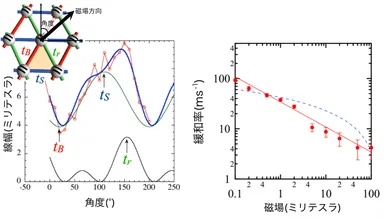 図1 β'-EtMe3Sb[Pd(dmit)2]2のESR線幅およびμSR緩和率の振る舞い
