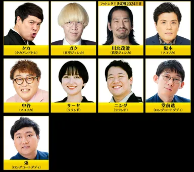 第一弾出場者※芸名(コンビ名50音順)