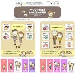 「からだの健康とお口の意外な関係」コンテンツ画面の一例