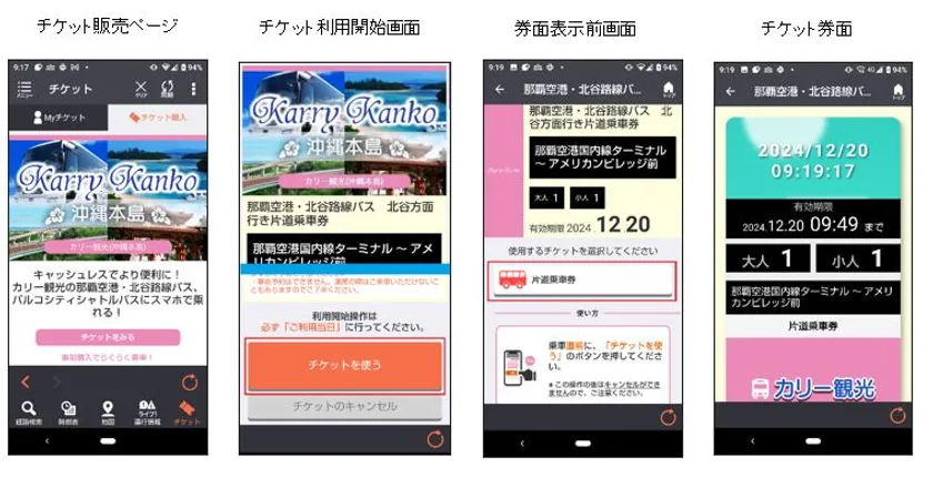 カリー観光モバイルチケット利用イメージ