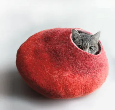 リトアニア製 フェルトキャットハウス