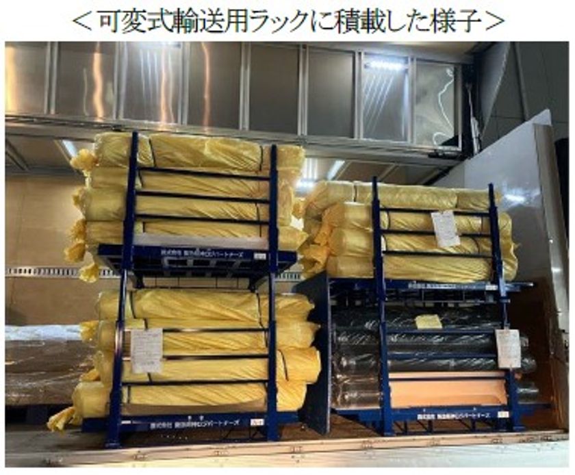 ～国土交通省の総合効率化計画認定取得～
可変式輸送用ラックを活用した反物繊維の
共同輸配送事業