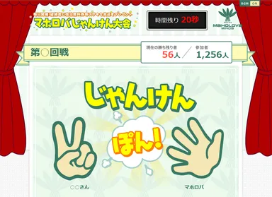 参加者の勝ち残りゲーム