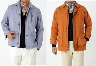 クロコダイルメンズ(左：花粉ガードブルゾン 右：花粉ガードコート)