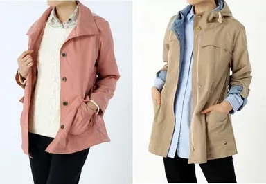 クロコダイルレディス(左：花粉ガードコート 右：花粉ガードパーカコート)