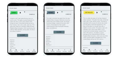 メイン機能の一つである、利用者の選択に応じた難易度別解説画面の例
