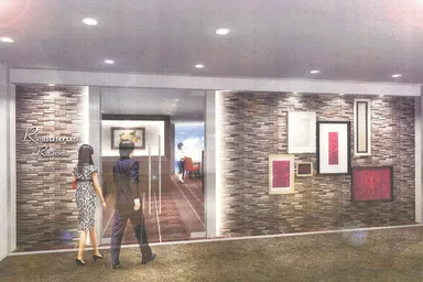 ガラス扉のエントランス