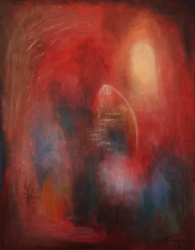 「MY secret hiding place」410x525mm  acrylic,oilpastel