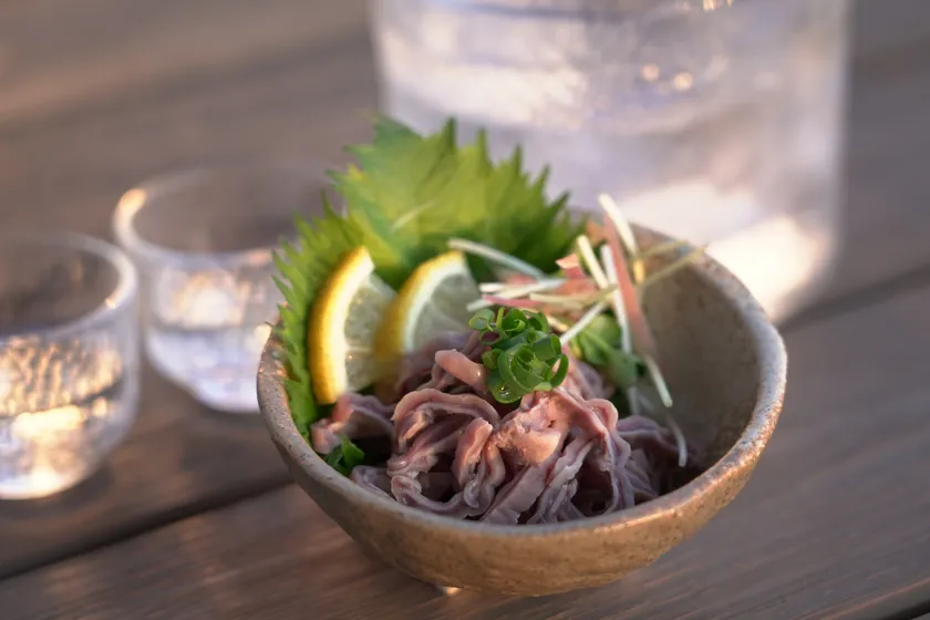 ブリホルモン(胃袋)調理写真