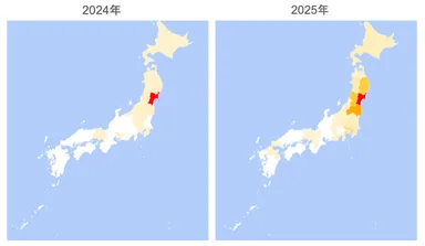 金蛇水神社の初詣参拝客の発地比較
