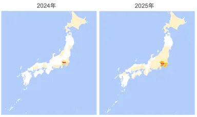 蛇窪神社の初詣参拝客の発地比較