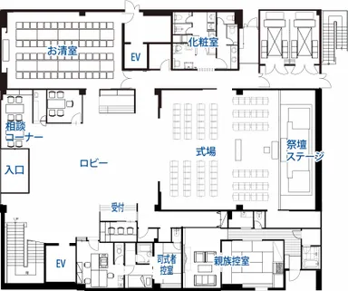 本庄南葬斎センター(1F平面図)