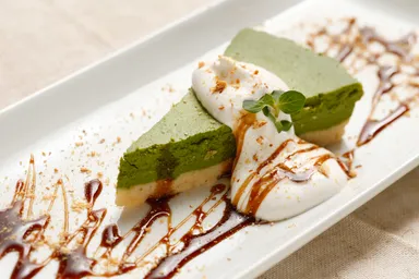 お豆腐のチーズケーキ抹茶味