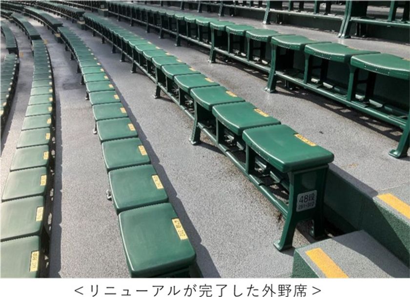 阪神甲子園球場外野席のリニューアルに伴い
古い座面のリサイクルを行います
～KOSHIEN“eco”Challengeによる
リサイクルの取組み～