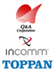 キューアンドエー株式会社、インコム・ジャパン株式会社、凸版印刷株式会社のロゴ