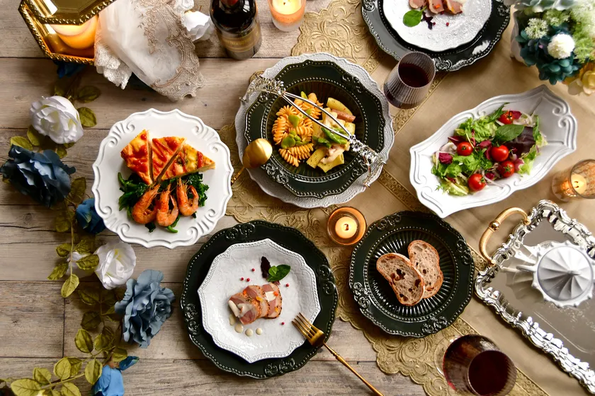 シック&モダンな大人のダイニングレストラン風テーブルコーディネート2