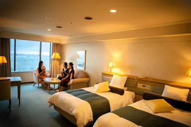 全室、猪苗代湖正面の客室