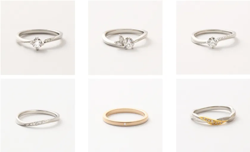 左上から 胡蝶-こちょう-/桜梅桃李-おうばいとうり-/宵の明星-よいのみょうじょう-/春色-はるいろ-/三世の絆-さんぜのきずな-/春つむぎ-はるつむぎ-