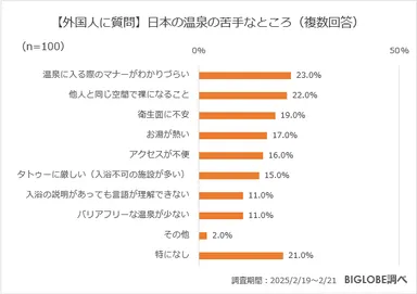 【外国人に質問】日本の温泉の苦手なところ
