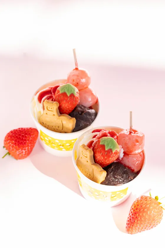 苺あんみつプリン 650円
