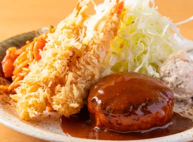 ハンバーグ＆エビフライ