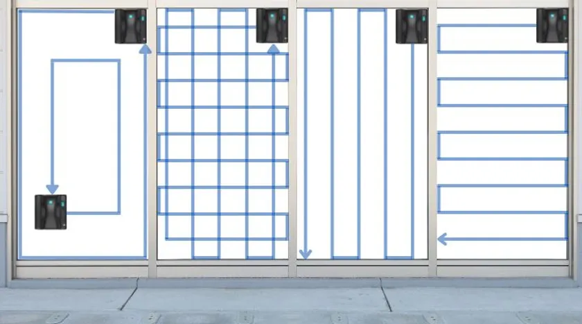 様々な清掃モードでどんな窓もピカピカに!