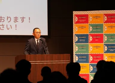 「グループ各社社長のメッセージ入りくじ券」パネル