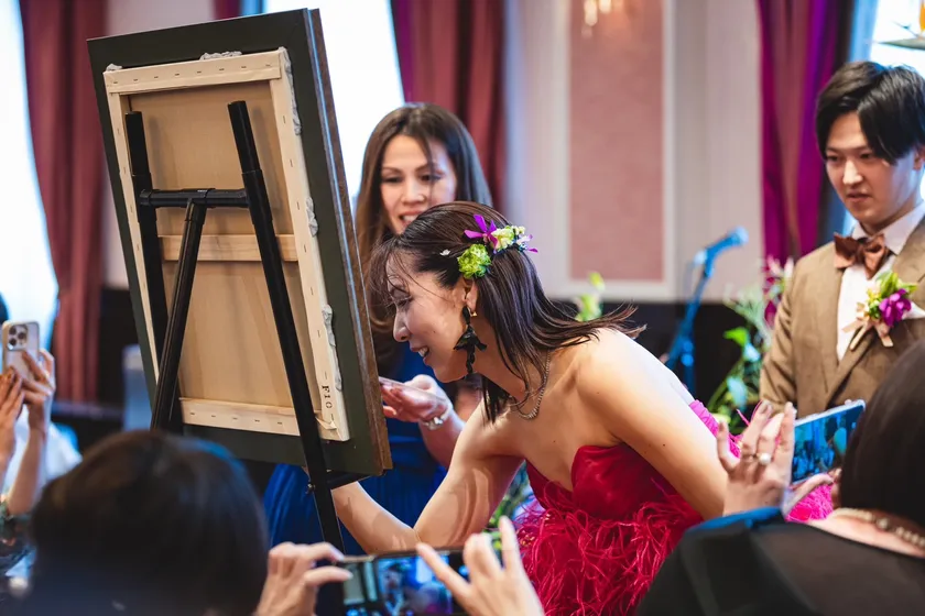 新郎新婦による筆入れで、更に特別な一枚に