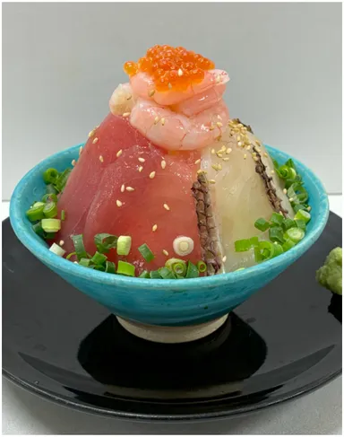 「春真鯛と鮪の頂上丼」～本海老～