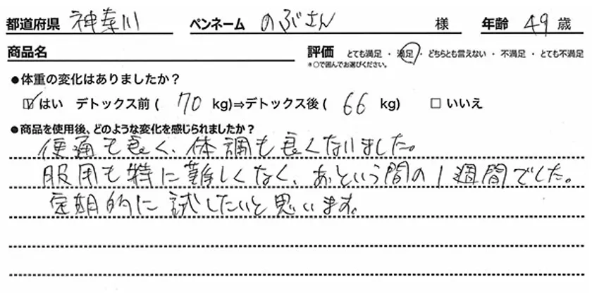 デトックスルーお客様の感想2