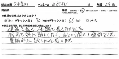 デトックスルーお客様の感想2