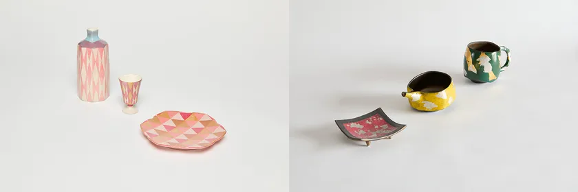 (左)渡辺国夫 作品/(右)佐藤典克 作品