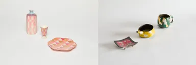 (左)渡辺国夫 作品／(右)佐藤典克 作品