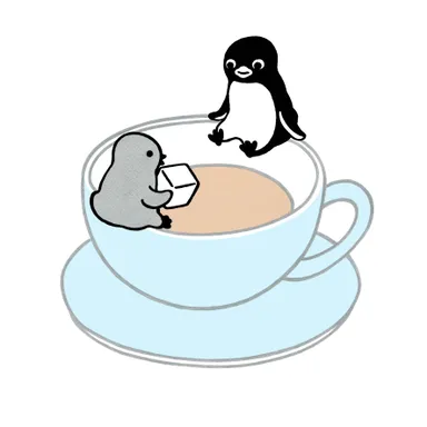 新作版画「ティーカップのペンギン」30×30cm 　44,000円(税込)限定100部