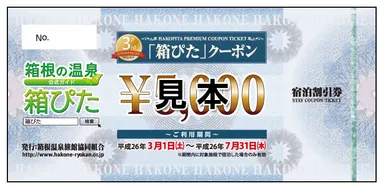 「箱ぴた」クーポン券※表面見本