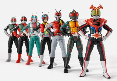 栄光の7人ライダー イメージ ※画像内の「S.H.Figuarts（真骨彫製法） 仮面ライダーストロンガー」以外の商品は別売りです。