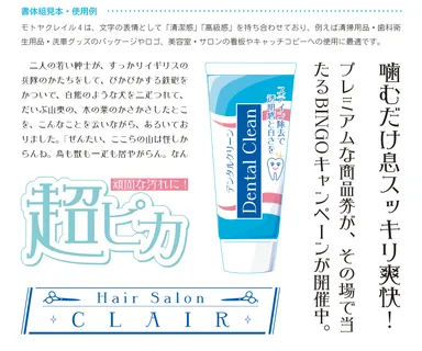 モトヤクレイル_書体組見本