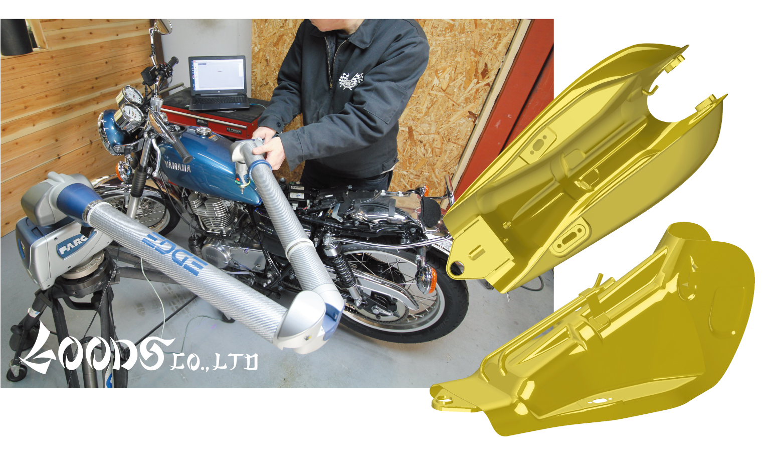 SR400FIモデル対応のガソリンタンク 「トラディショナルナロー